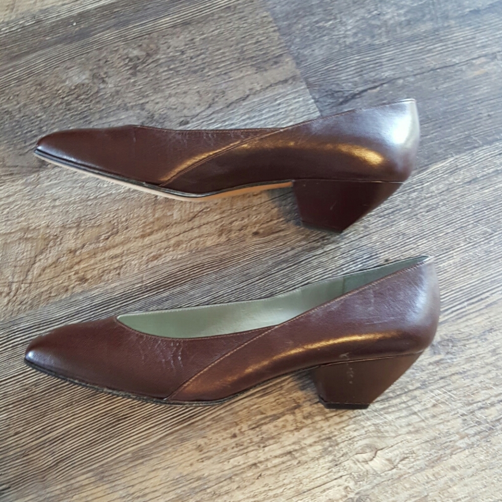 Vintage Christian Dior brown leather shoes women slip on size 38 luxury casual - Picture 6 of 8